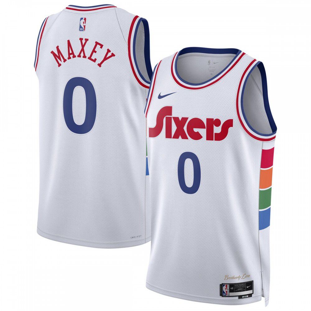 Tyrese Maxey Philadelphia 76ers Unisex 2024/25 Swingman Player Jersey - City Edition - White-Pro Kit Vault | Brand New 26/27 Sports Jerseys